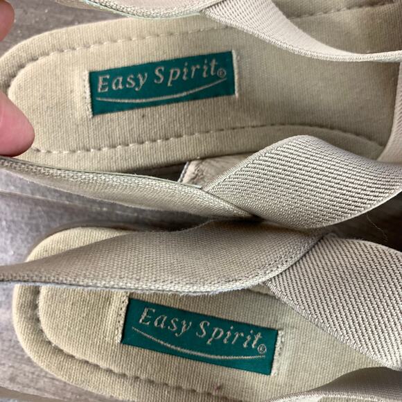 EASY SPIRIT Women's Sandals Shoes Size 11 Beige Elastic Straps Comfort Summer - Picture 7 of 10